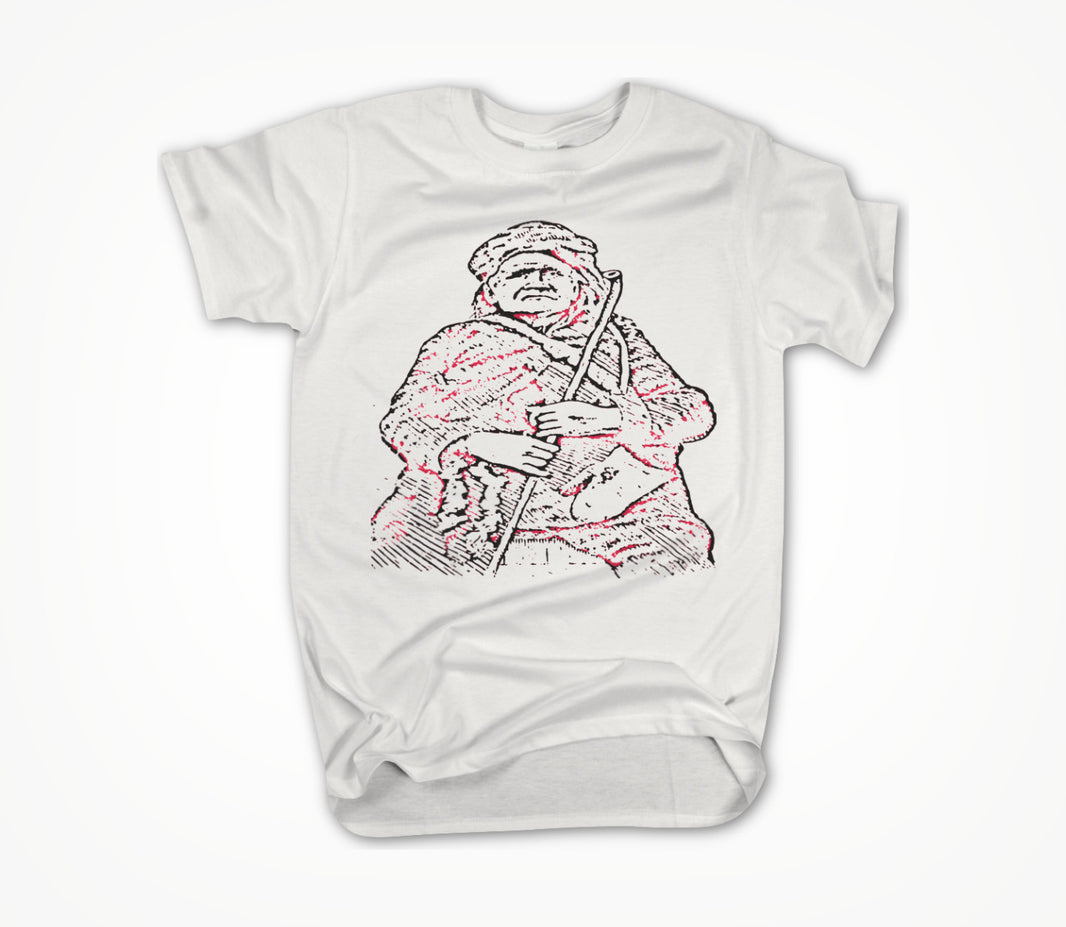 Screw-Jack Old Man Red on White Unisex T-shirt