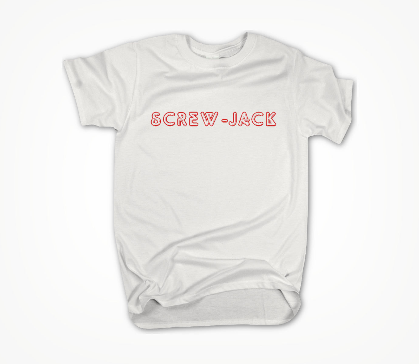 Screw-Jack Red On White Unisex T-shirt