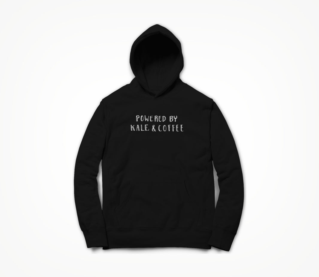 Powered by Kale & Coffee Black w/ White Logo Hoodie