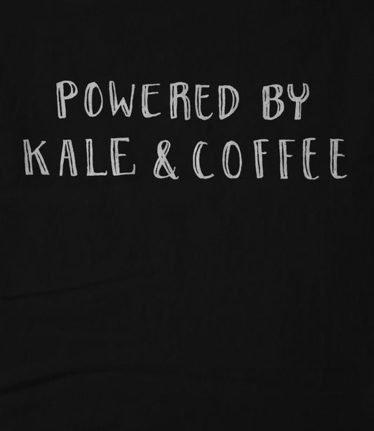 Powered by Kale & Coffee Black w/ White Logo
