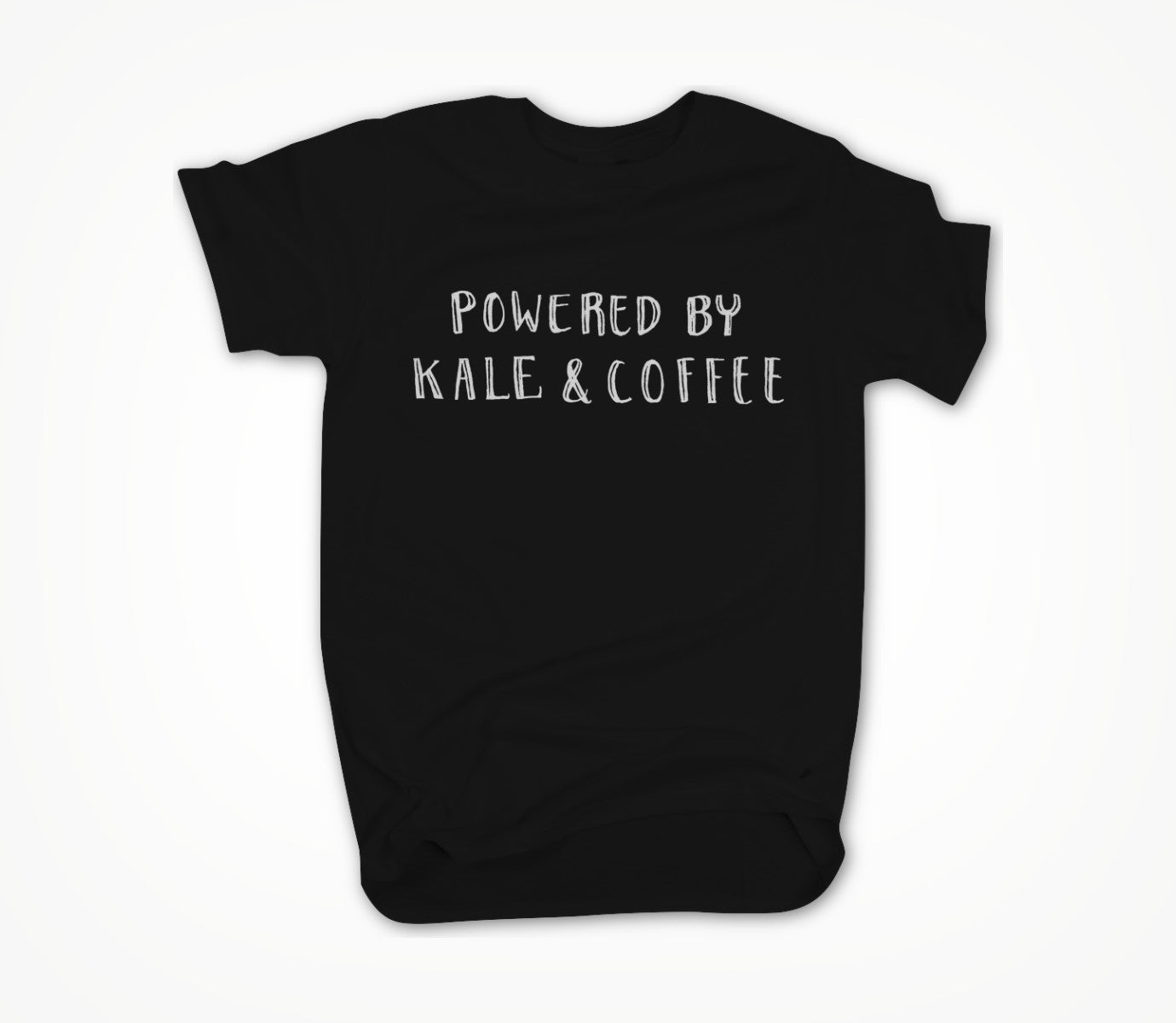 Powered by Kale & Coffee Black w/ White Logo Unisex T-shirt