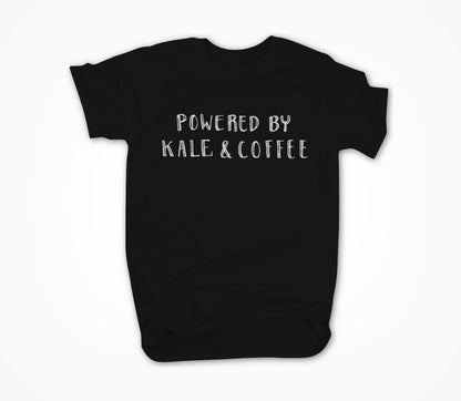Powered by Kale & Coffee Black w/ White Logo Unisex T-shirt
