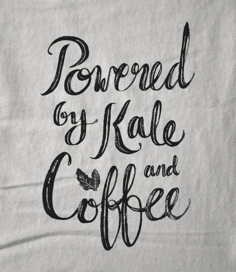 Powered by Kale & Coffee Hand Painted Tee