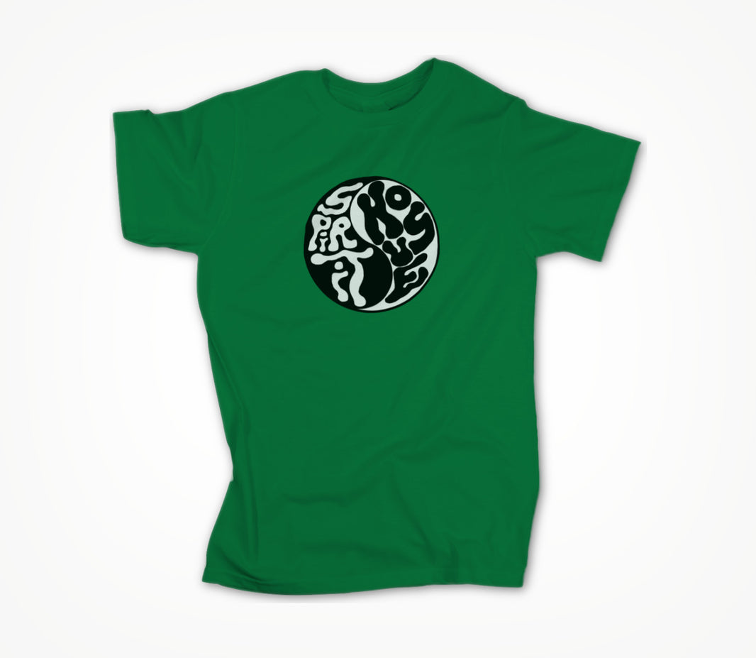 Spirit House - B&W on Green Unisex T-shirt