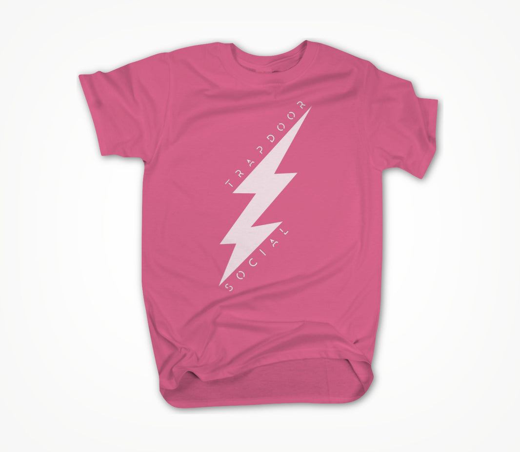 Lightning Bolt - Pink/White Unisex T-shirt