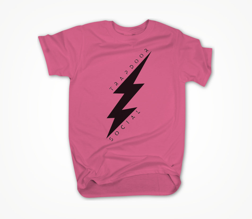 Lightning Bolt - Pink/Black Unisex T-shirt