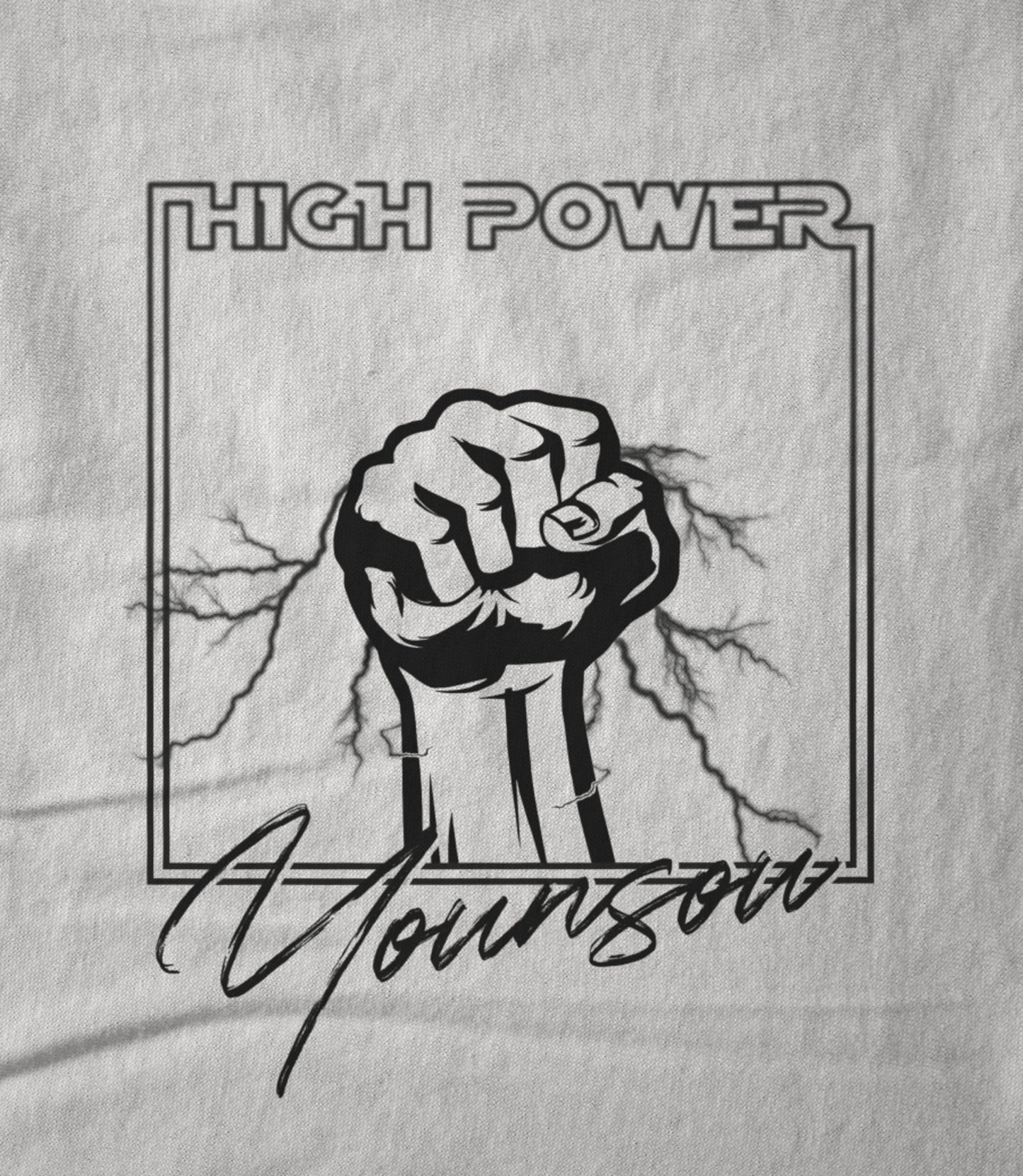 High Power Black on White Hoodie
