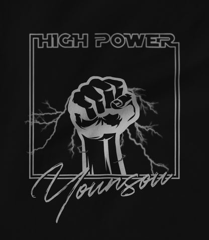 High Power White on Black Hoodie