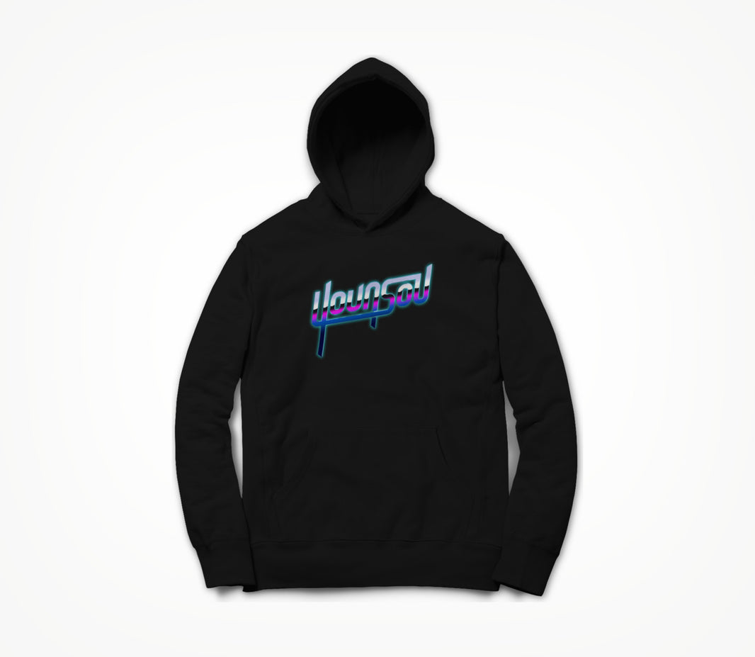 Retro Design Black Hoodie