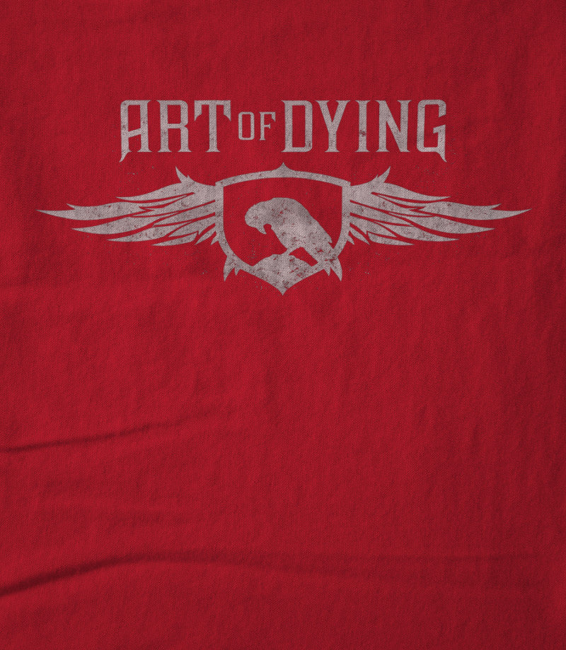 Red with silver logo
