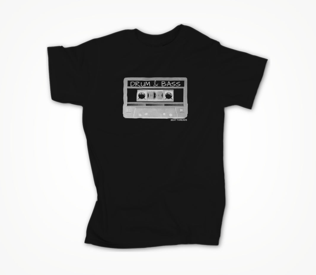 Old School Mix Tape - DRUM & BASS- Black Unisex T-shirt