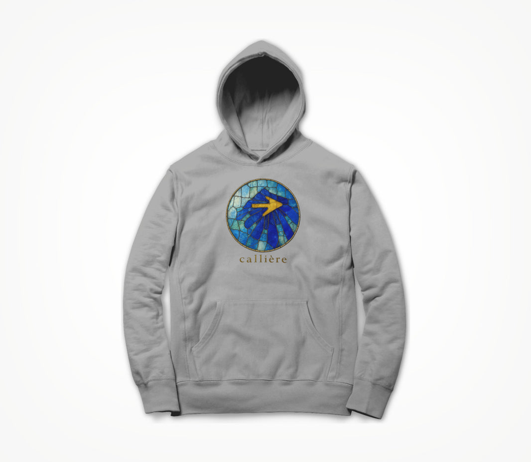 Solar Stained Glass Shell - Heather Grey Hoodie