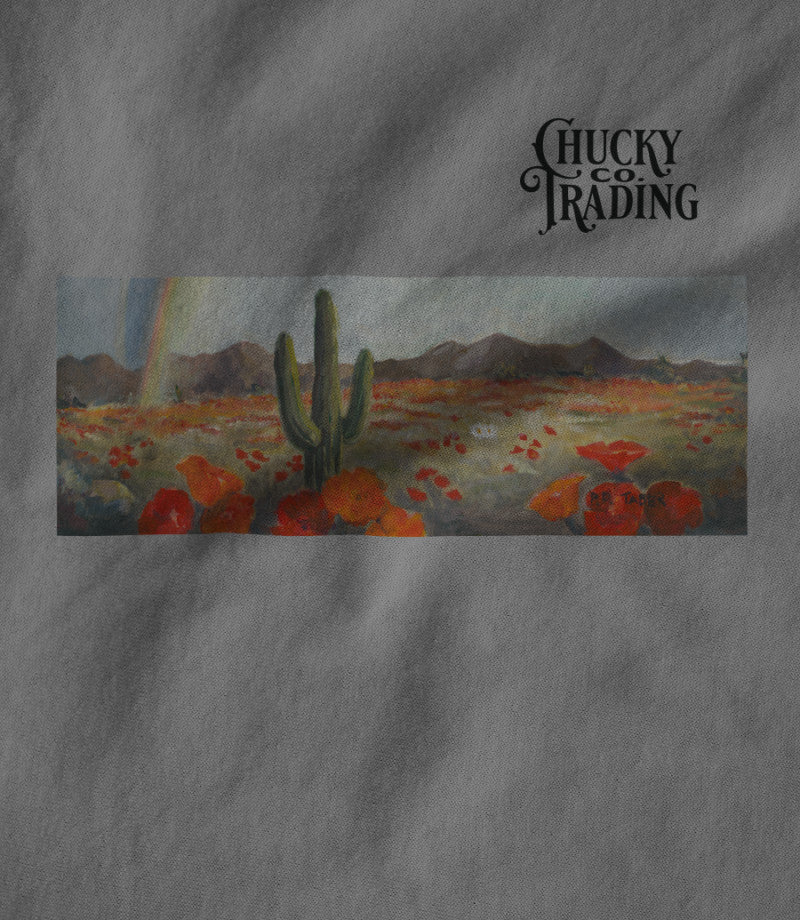 Flowers and Logo Heather Grey