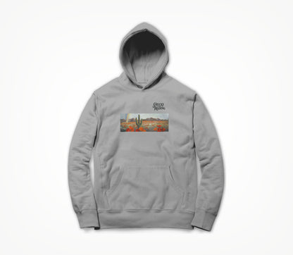 Heather Grey w/ Poppies and Logo Hoodie