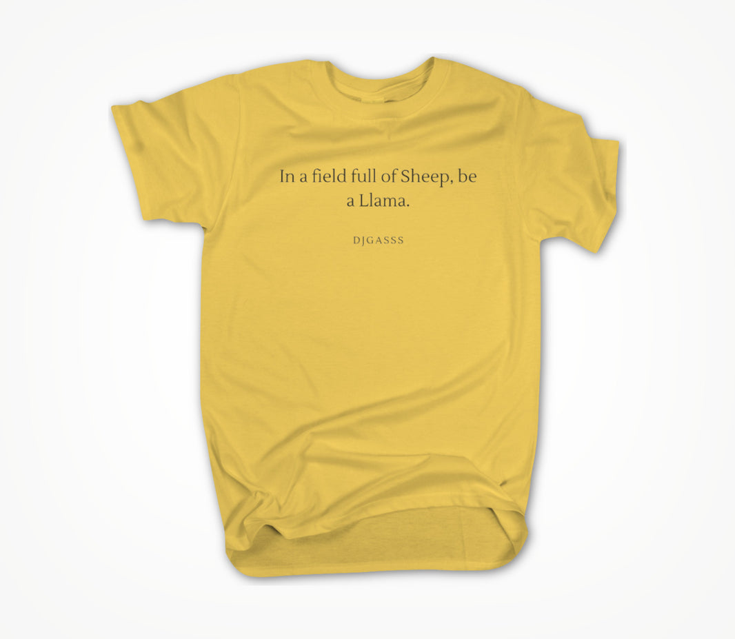 Be a Llama Yellow Unisex T-shirt