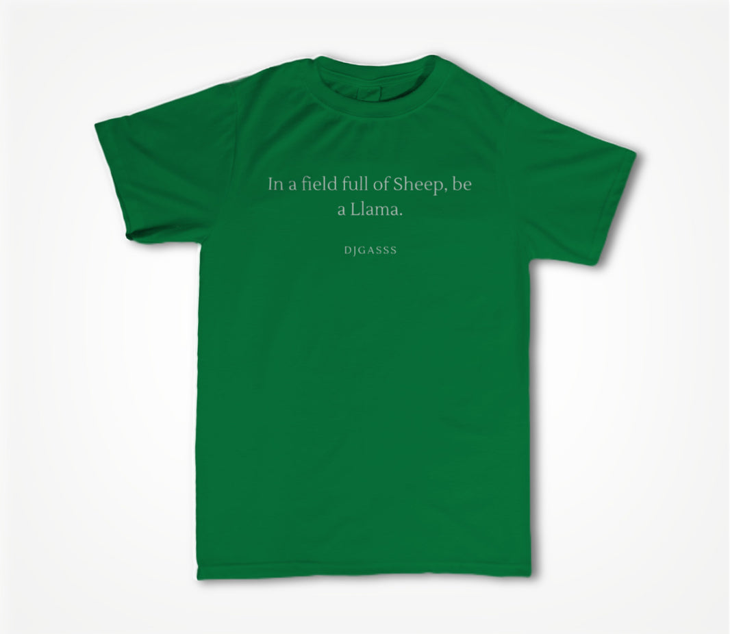 Be a Llama Green Unisex T-shirt