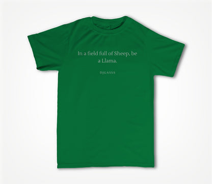 Be a Llama Green Unisex T-shirt