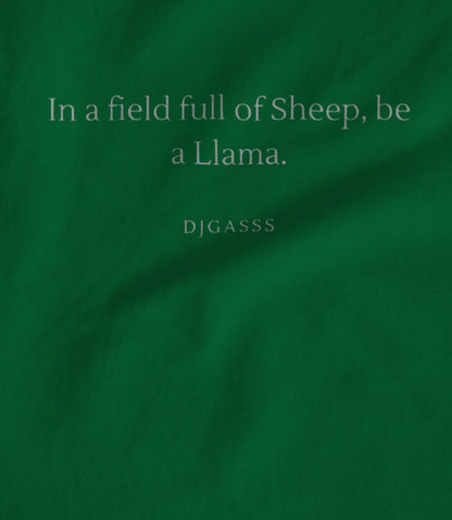 Be a Llama Green Unisex T-shirt