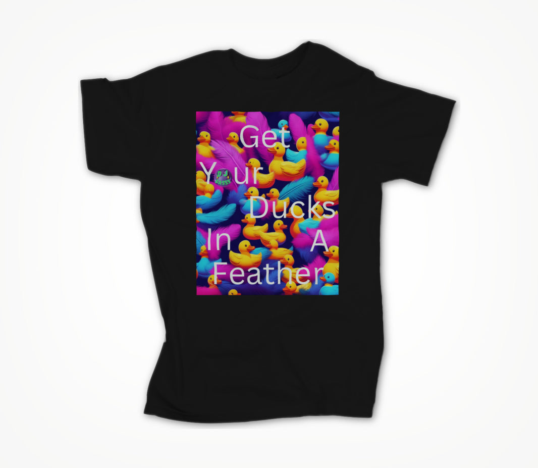 Ducks In A Feather Black Unisex T-shirt