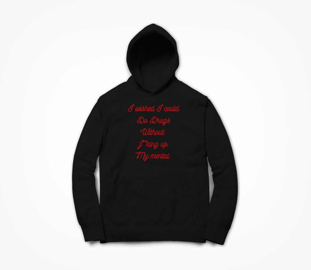I wish Black and Red Hoodie