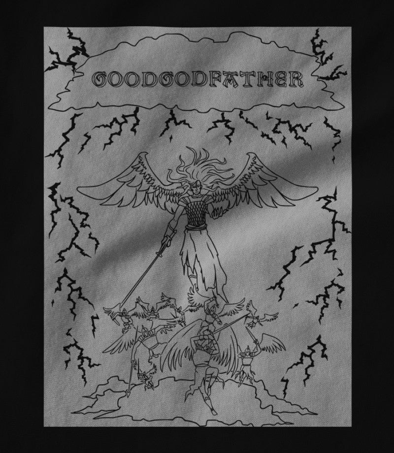 Angel on the Clouds - Block White on Black