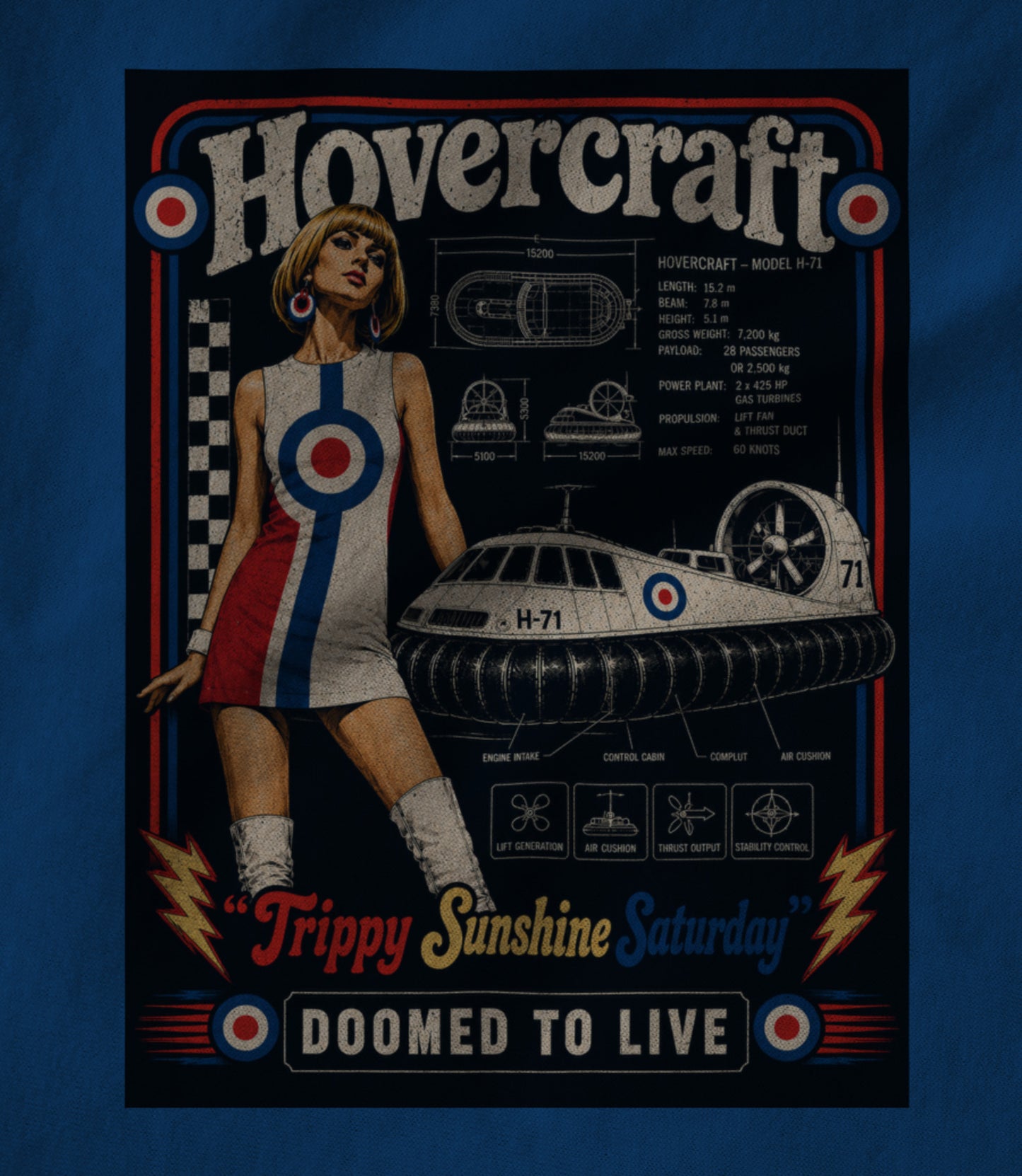 Trippy Royal Blue Women's T-shirt