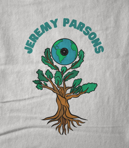 Jeremy Parsons Sit and Spin Logo White Unisex T-shirt
