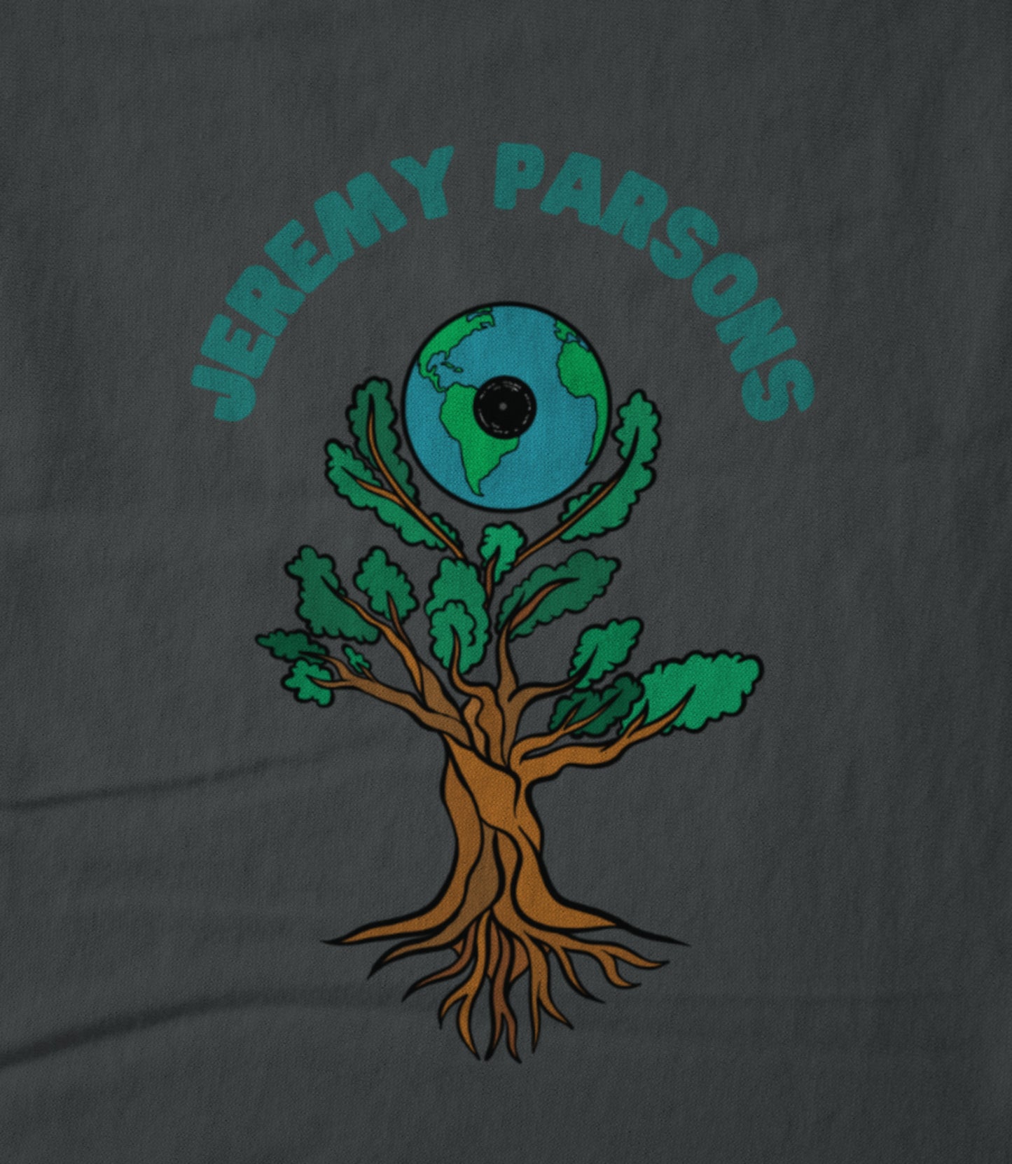 Jeremy Parsons Sit and Spin Logo Dark Gray Unisex T-shirt