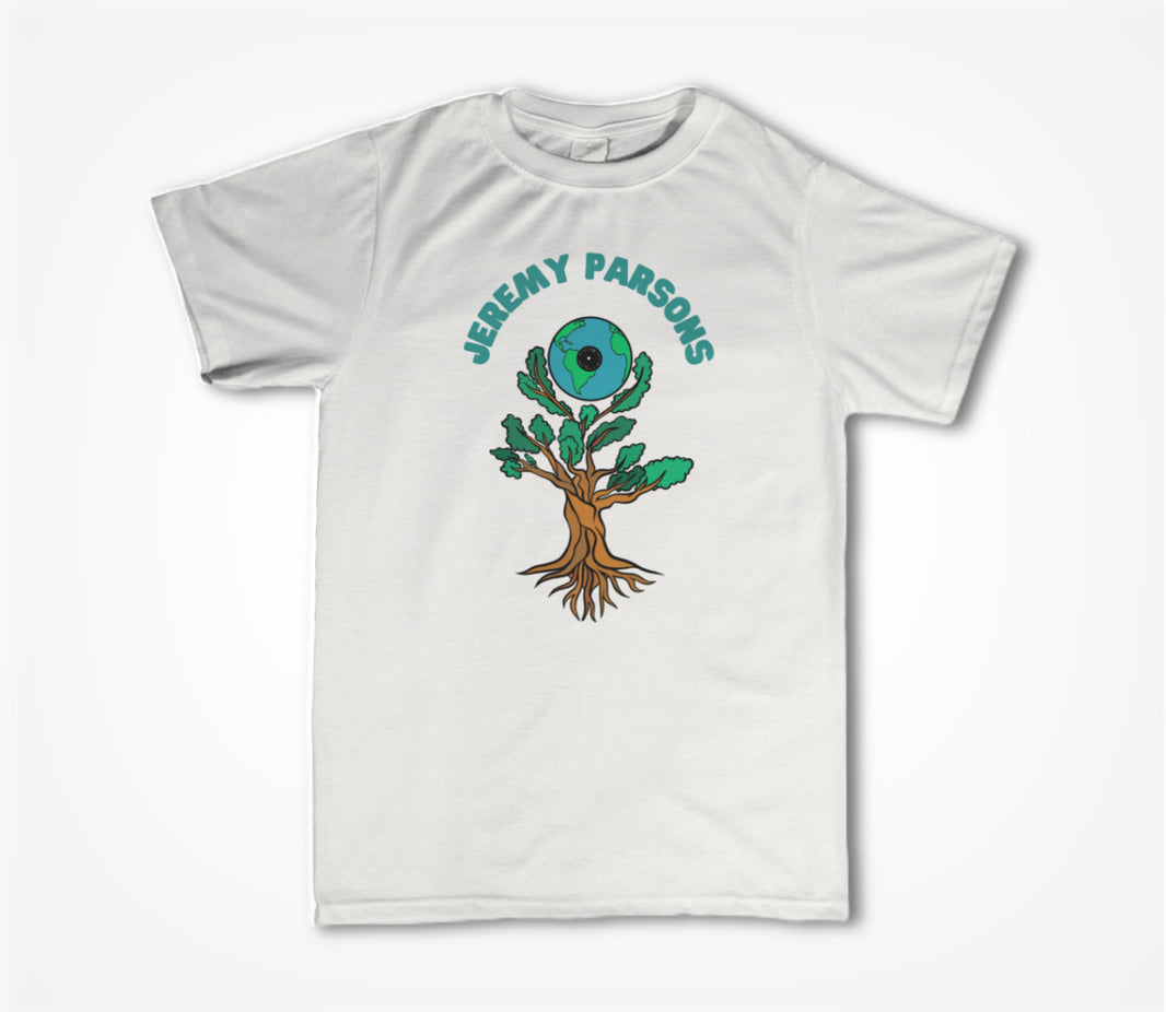 Jeremy Parsons Sit and Spin Logo White Unisex T-shirt
