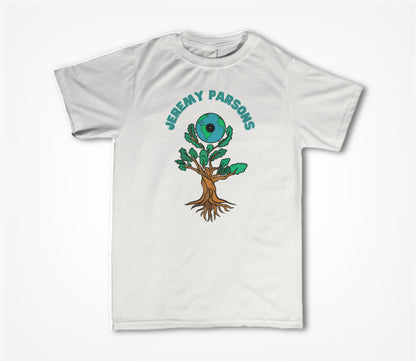 Jeremy Parsons Sit and Spin Logo White Unisex T-shirt