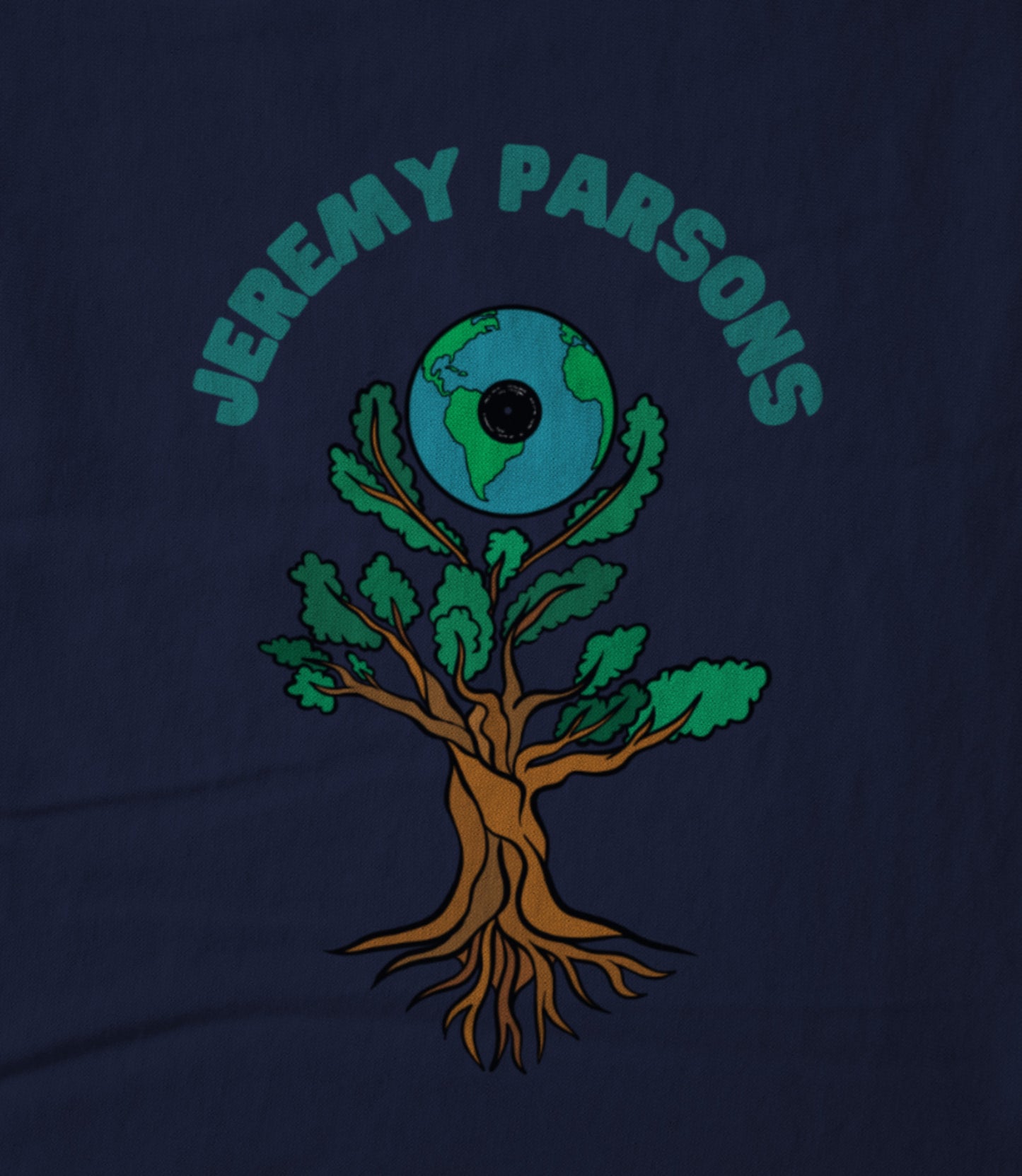 Jeremy Parsons Sit and Spin Logo Navy Unisex T-shirt