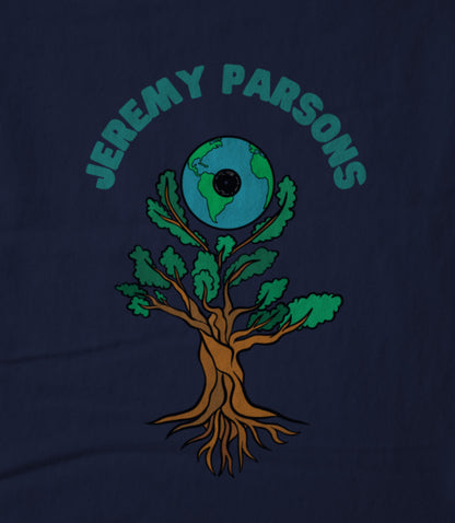 Jeremy Parsons Sit and Spin Logo Navy Unisex T-shirt