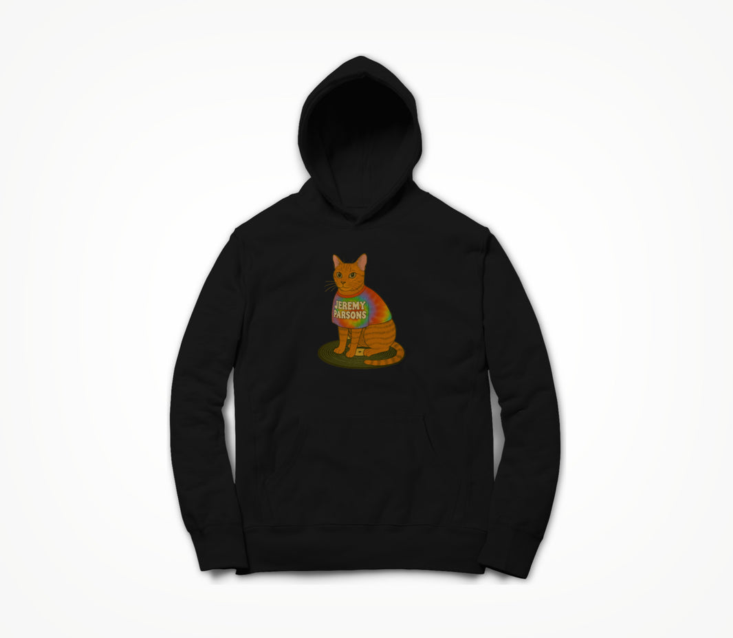 Jeremy Parsons Kitty on Vinyl [Black] Hoodie