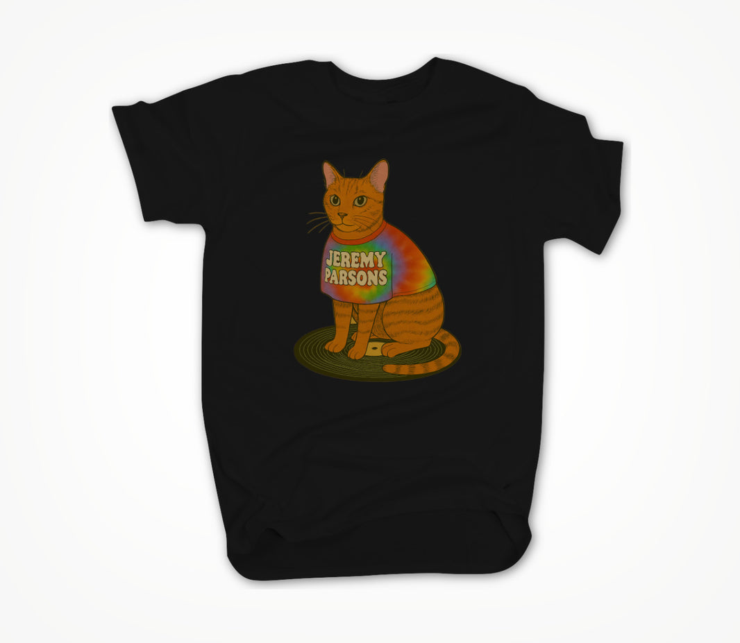 Jeremy Parsons Kitty on Vinyl [Black] Unisex T-shirt