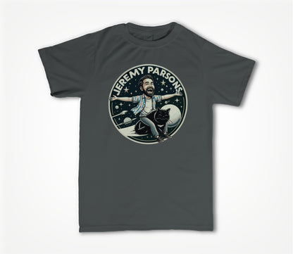 Jeremy Parsons Space Cat Haircut 2026 (Asphalt) Unisex T-shirt