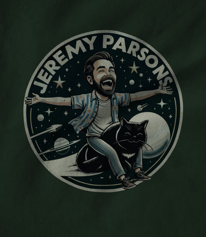 Jeremy Parsons Space Cat Haircut 2026 (Forest Green) Unisex T-shirt