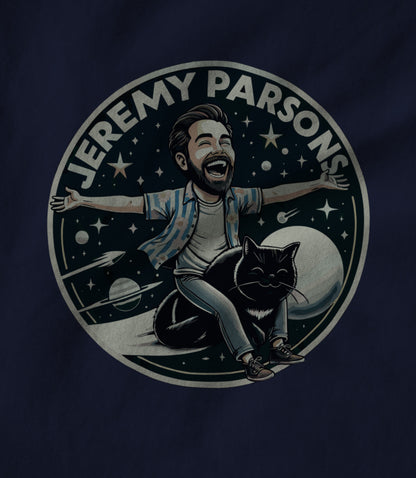 Jeremy Parsons Space Cat Haircut 2026 (Navy Blue) Unisex T-shirt