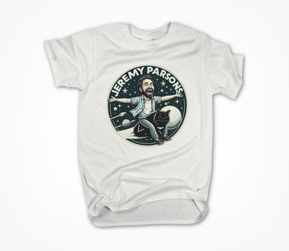 Jeremy Parsons Space Cat Haircut 2026 (White) Unisex T-shirt