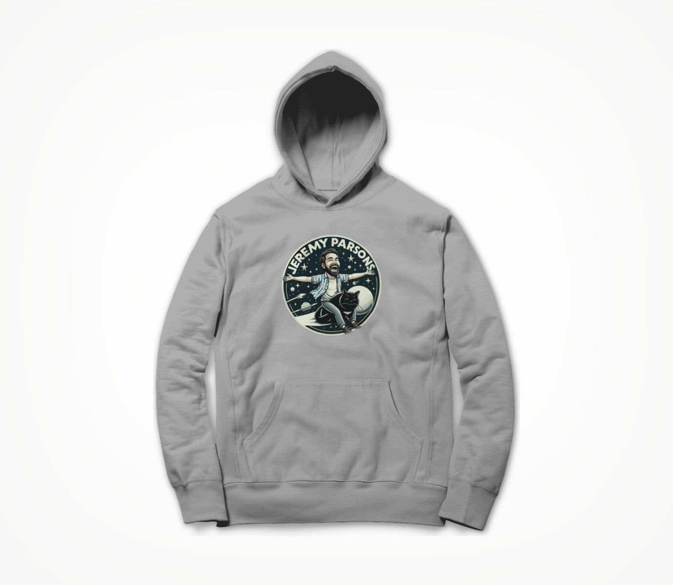 Jeremy Parsons Space Cat Haircut 2026 (Heather Grey) Hoodie