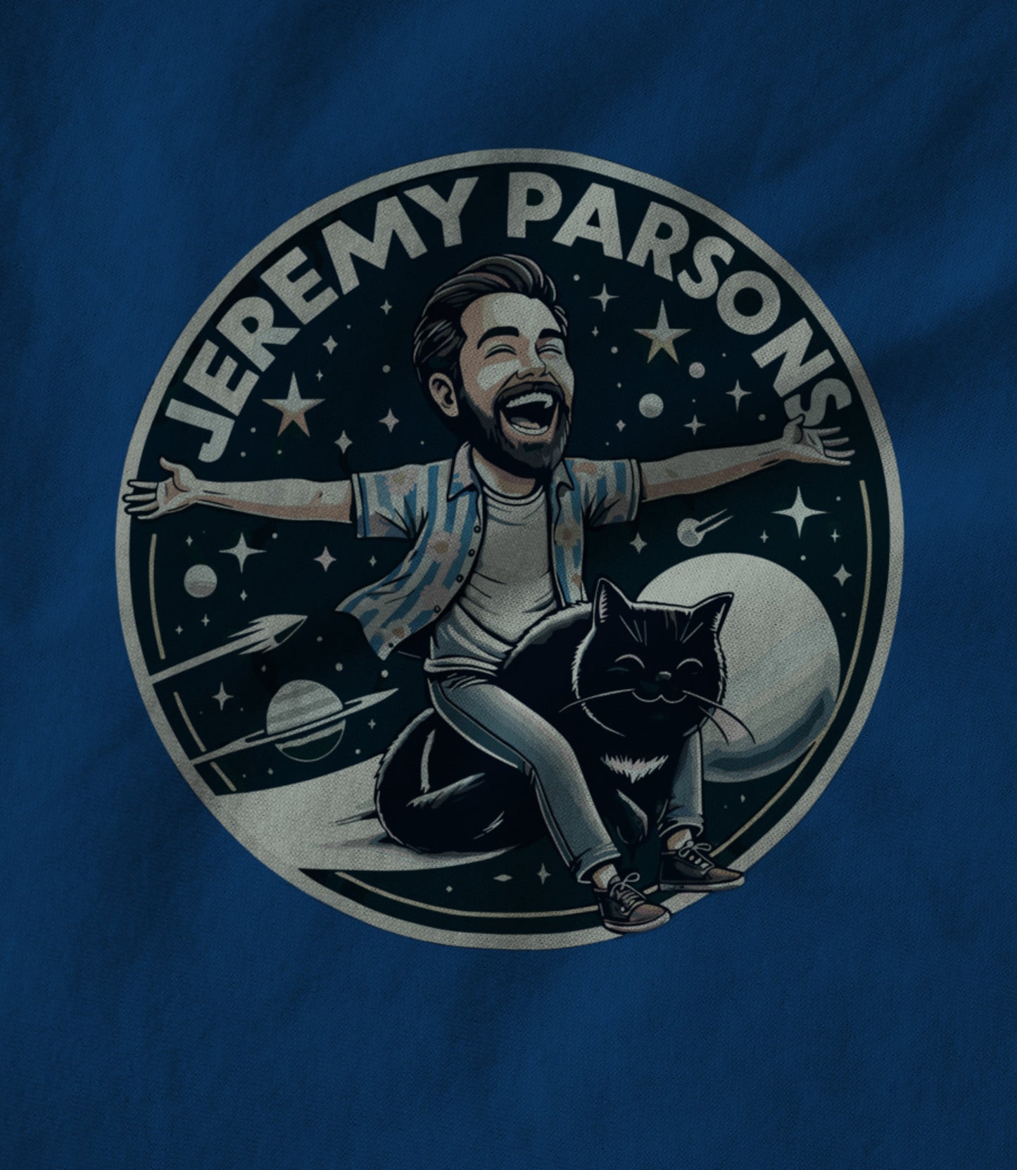 Jeremy Parsons Space Cat Haircut 2026 (Royal Blue) Women's T-shirt