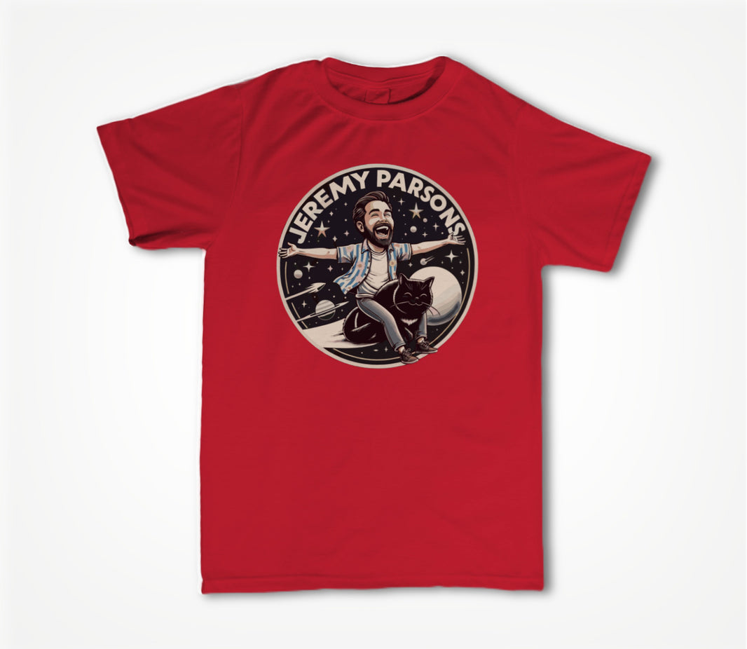 Jeremy Parsons Space Cat Haircut 2026 (Red) Unisex T-shirt