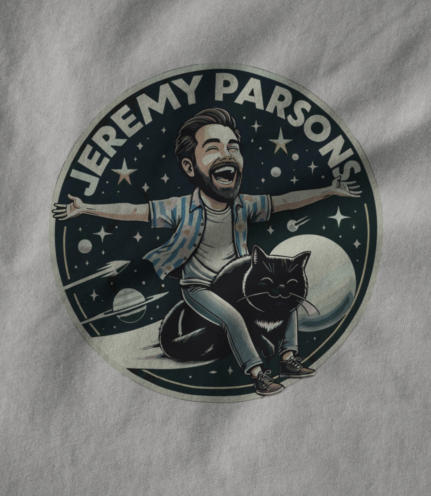 Jeremy Parsons Space Cat Haircut 2026 (White) Women's T-shirt