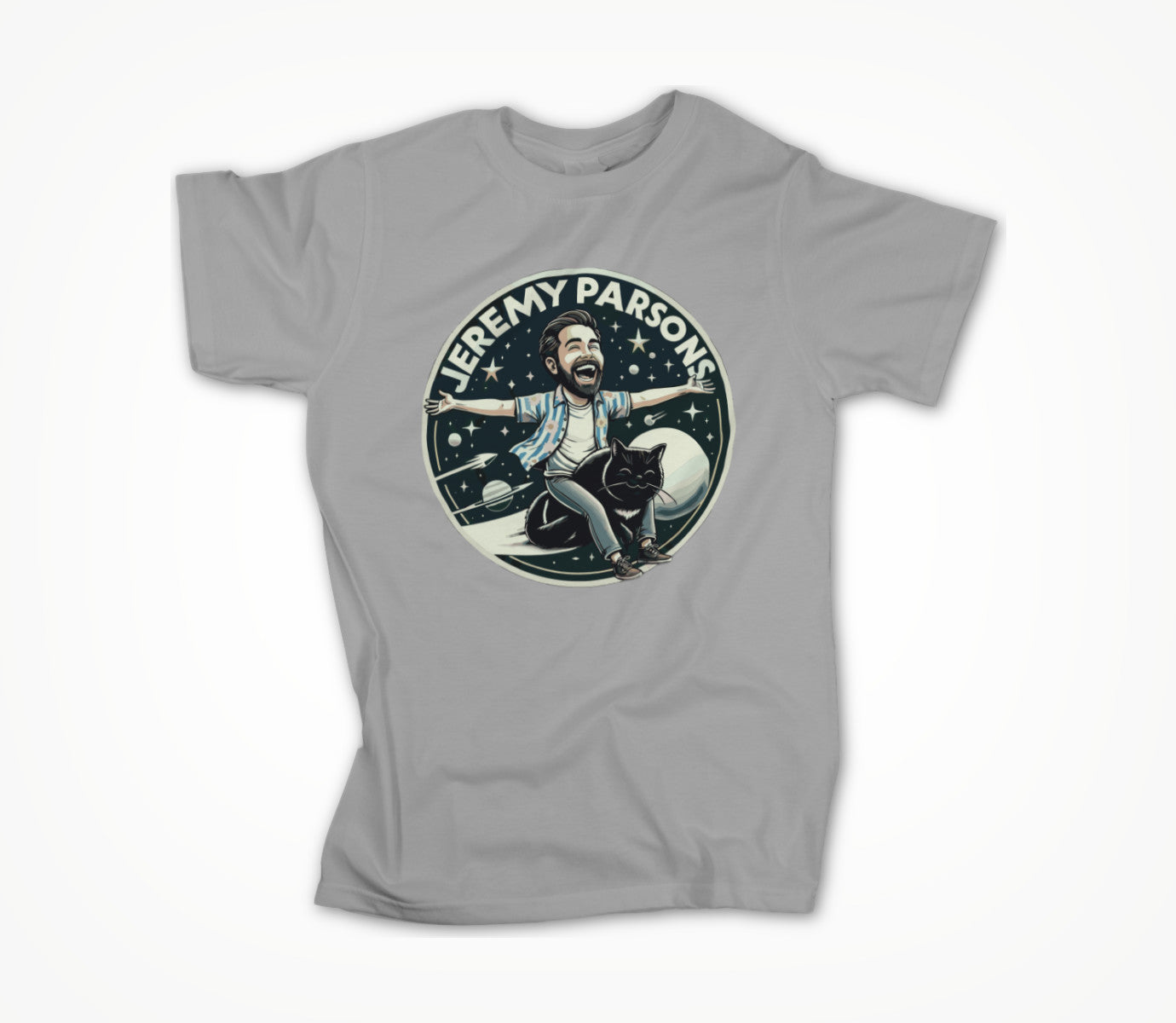 Jeremy Parsons Space Cat Haircut 2026 (Heather Grey) Unisex T-shirt