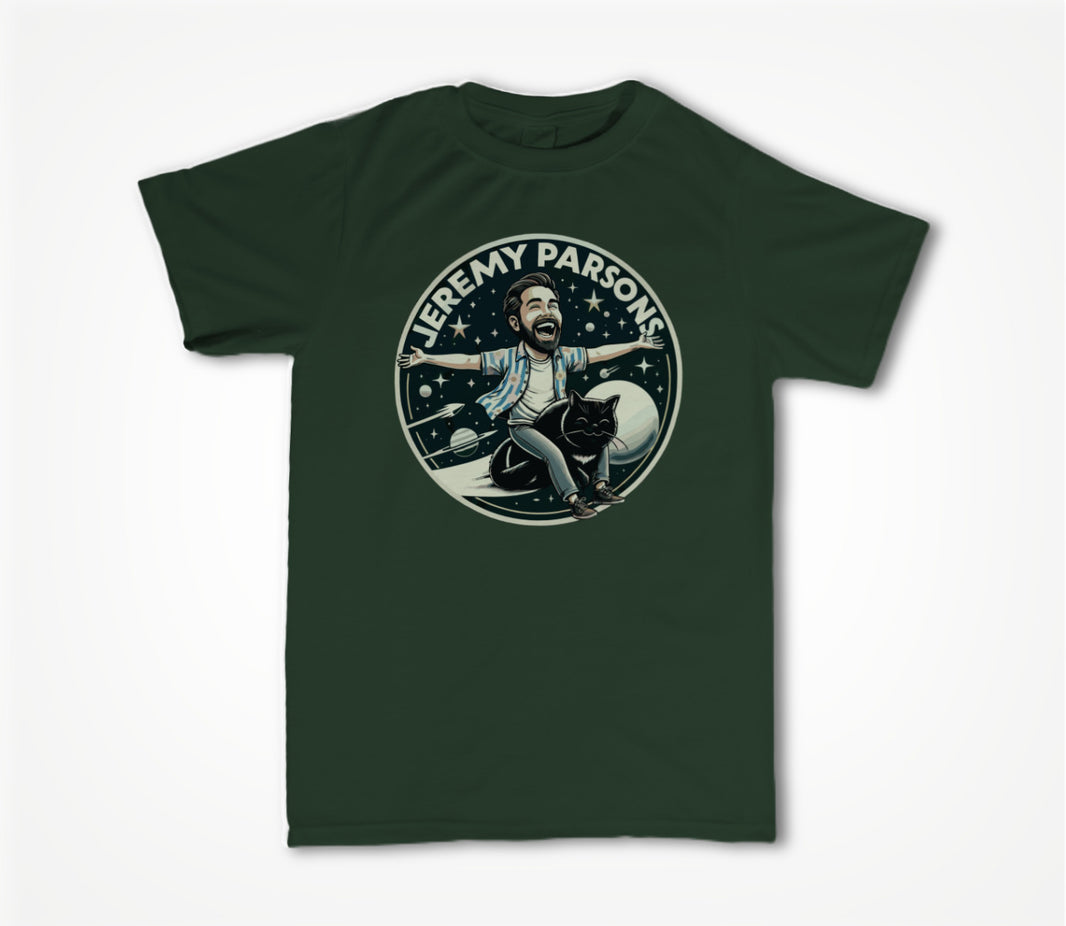 Jeremy Parsons Space Cat Haircut 2026 (Forest Green) Unisex T-shirt