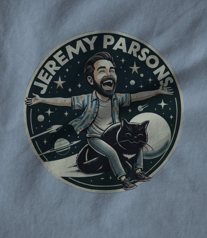Jeremy Parsons Space Cat Haircut 2026 (Baby Blue) Hoodie