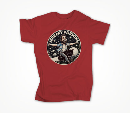 Jeremy Parsons Space Cat Haircut 2026 (Cardinal Red) Unisex T-shirt