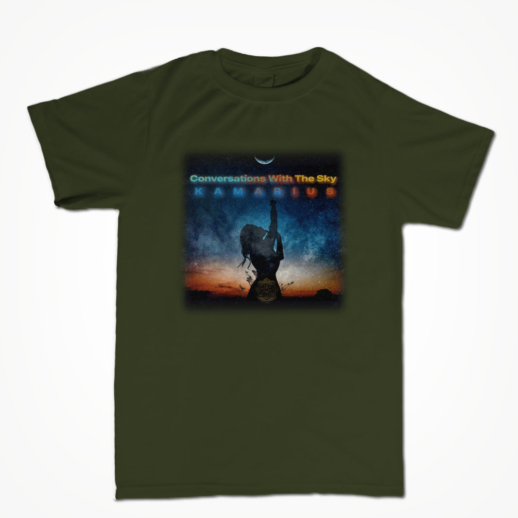 Conversations With The Sky by KaMarius Military Green Unisex T-shirt