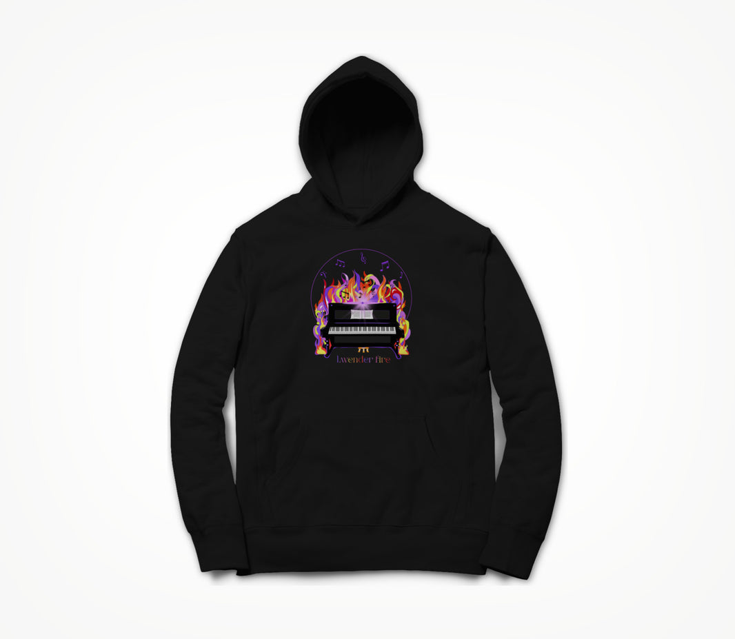 Piano and Fire Design Hoodie