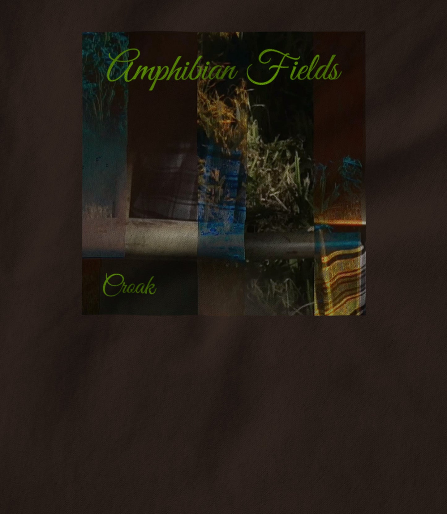 Amphibian Fields - Croak on brown Unisex T-shirt