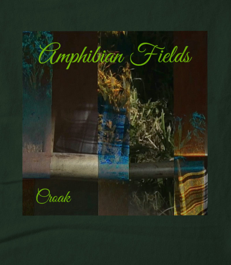 Amphibian Fields - Croak on Forest Green tee